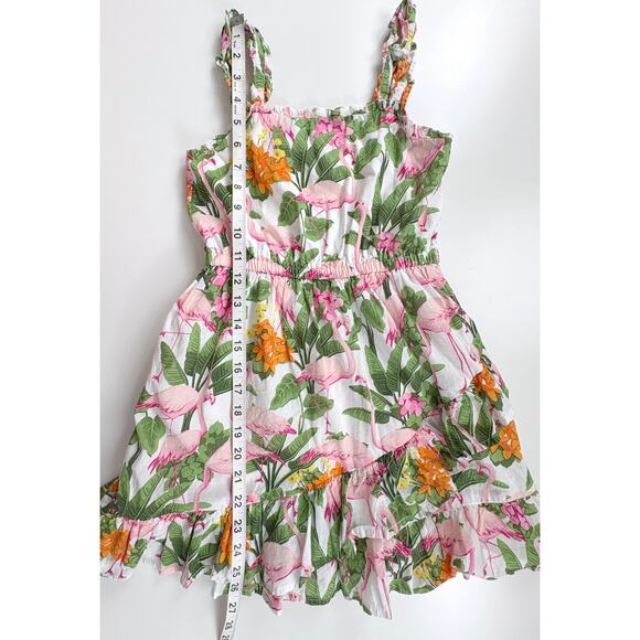 Janie and Jack Tropical Flamingo Ruffle Sundress Girls Size 8 Resort Vacation - Picture 13 of 13